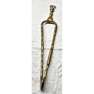 RARE Antique 18th Century Brass English Fireplace Tool 12"‎ With Old repair